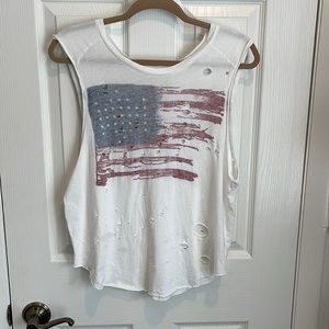 We the Free American flag muscle tee